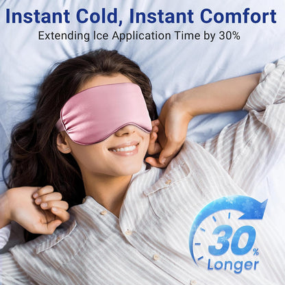 Cooling Eye Mask for Dark Circles Puffiness - Fsa Eligible Items Hsa, Cold Compress for Puffy Eyes Migraines Headache Sleeping After Surgery, Gentle Weighted Travel Essentials Gel Ice Pack (Black)