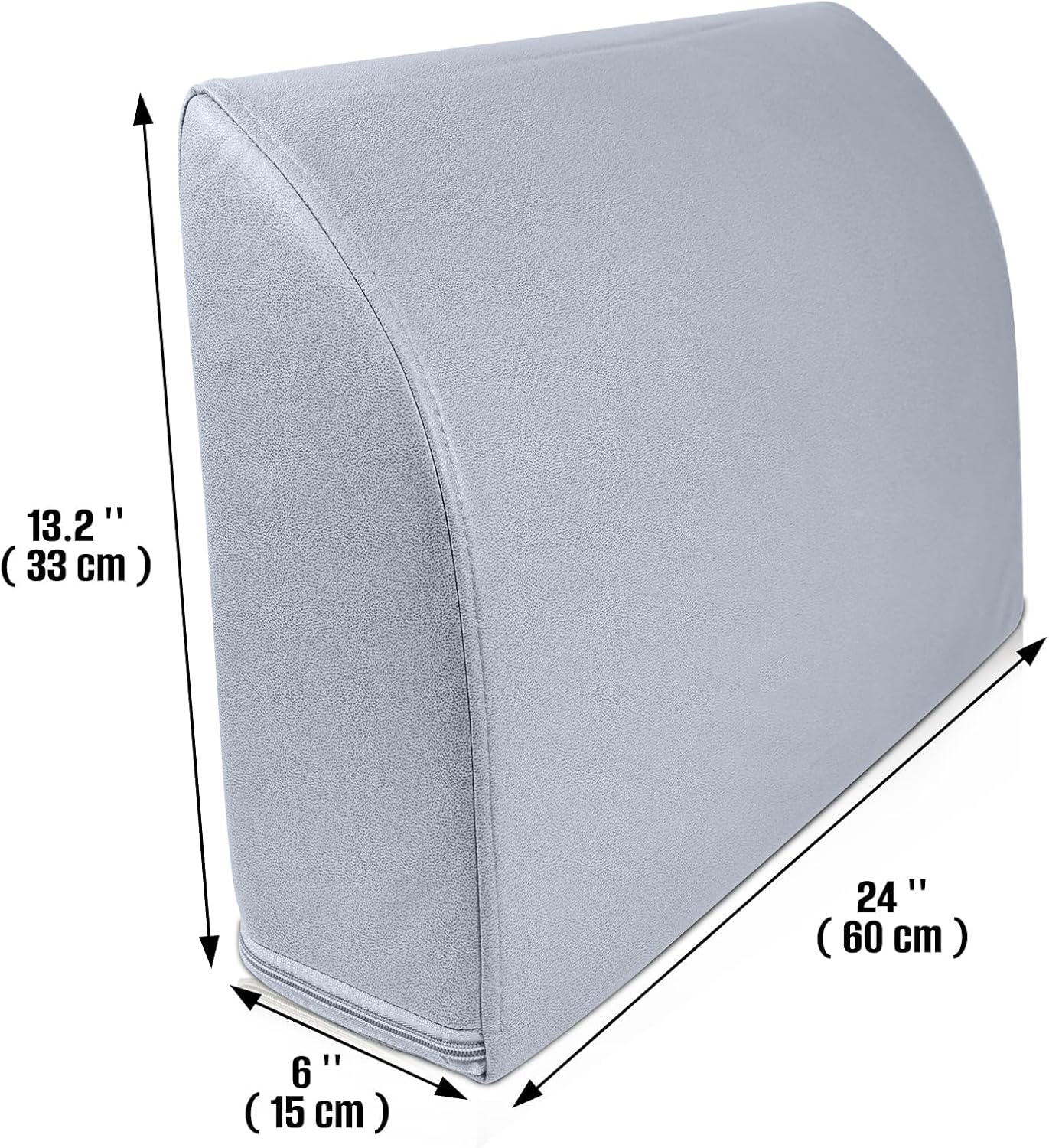 2PCS Sofa Couch Back Cushions, Backrest Support Pillow for Elderly,Extra Large Thick Lumbar Support Pillow for Home (6x24x13.2 in, Linen, Medium Grey)