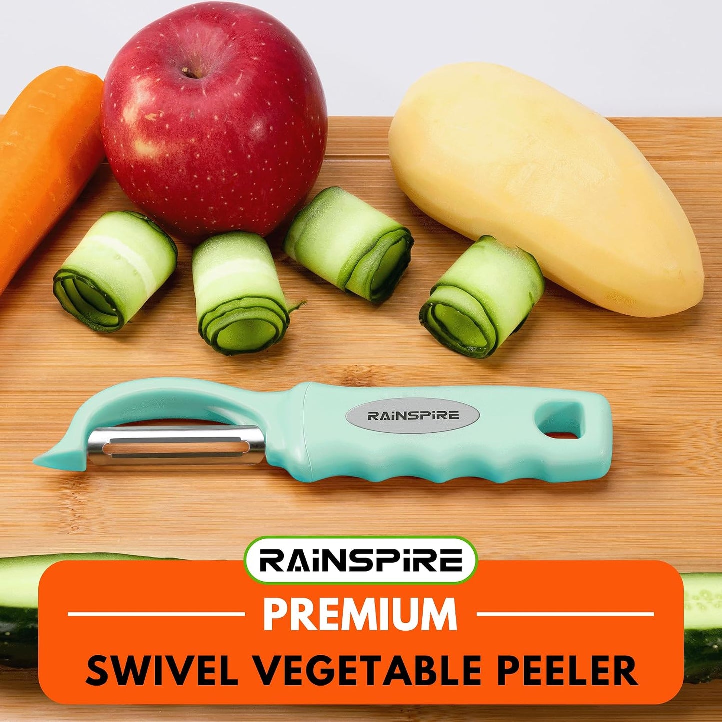 Rainspire Vegetable Peeler Potato Peelers for Kitchen, Sharp Stainless Steel Blades Veggie, Comfortable Handle Fruit Peeler, Carrot Peeler Apple Peeler Dishwasher Safe Black, 1-Pack