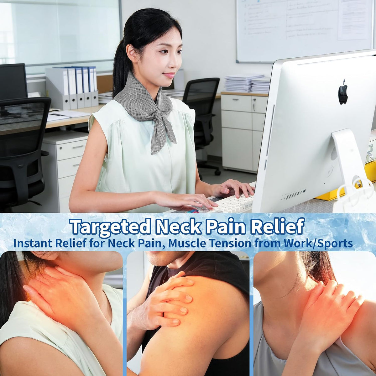 Widened Cooling Neck Wraps Long Lasting Neck Ice Pack Wrap