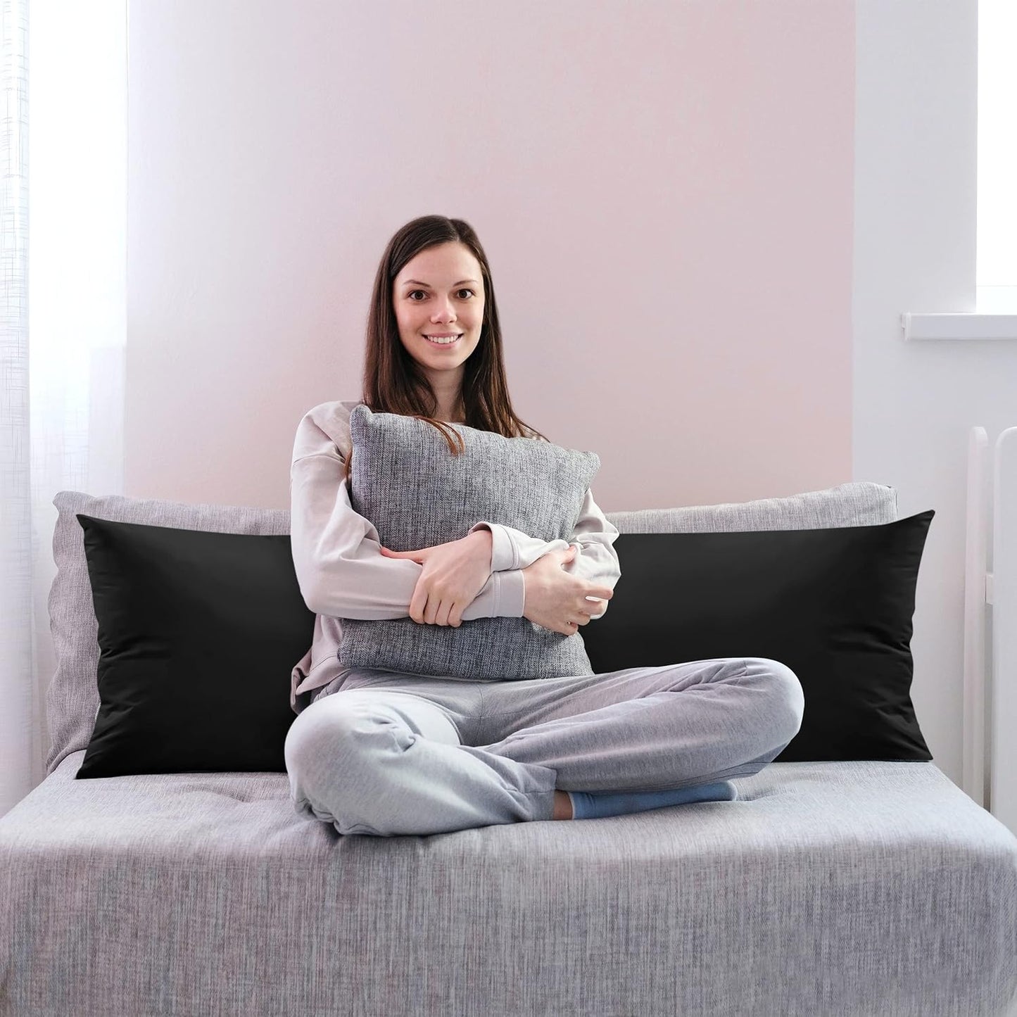 Utopia Bedding Full Body Pillow for Side Sleeper, White Long Pillow for Bed | Large Body pillows for Adults, Plush Support, Pregnancy Pillow Insert for sleeping, helps maintain body contour, 20x54 inches