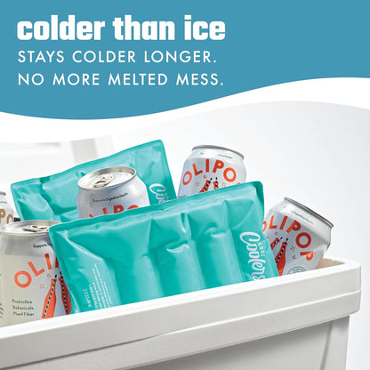 Cool Coolers by Fit & Fresh 2 Pack XL Soft Ice Packs for Cooler, Flexible Stretch Nylon, Lunch Box Ice Packs, Large Reusable Freezer Packs, Cornflower Blue