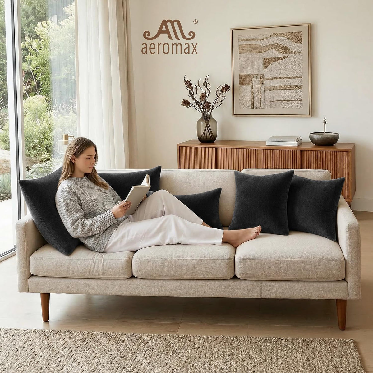 AM AEROMAX 12x20 Memory Foam Throw Pillow Insert, Rectangular Lumbar, White