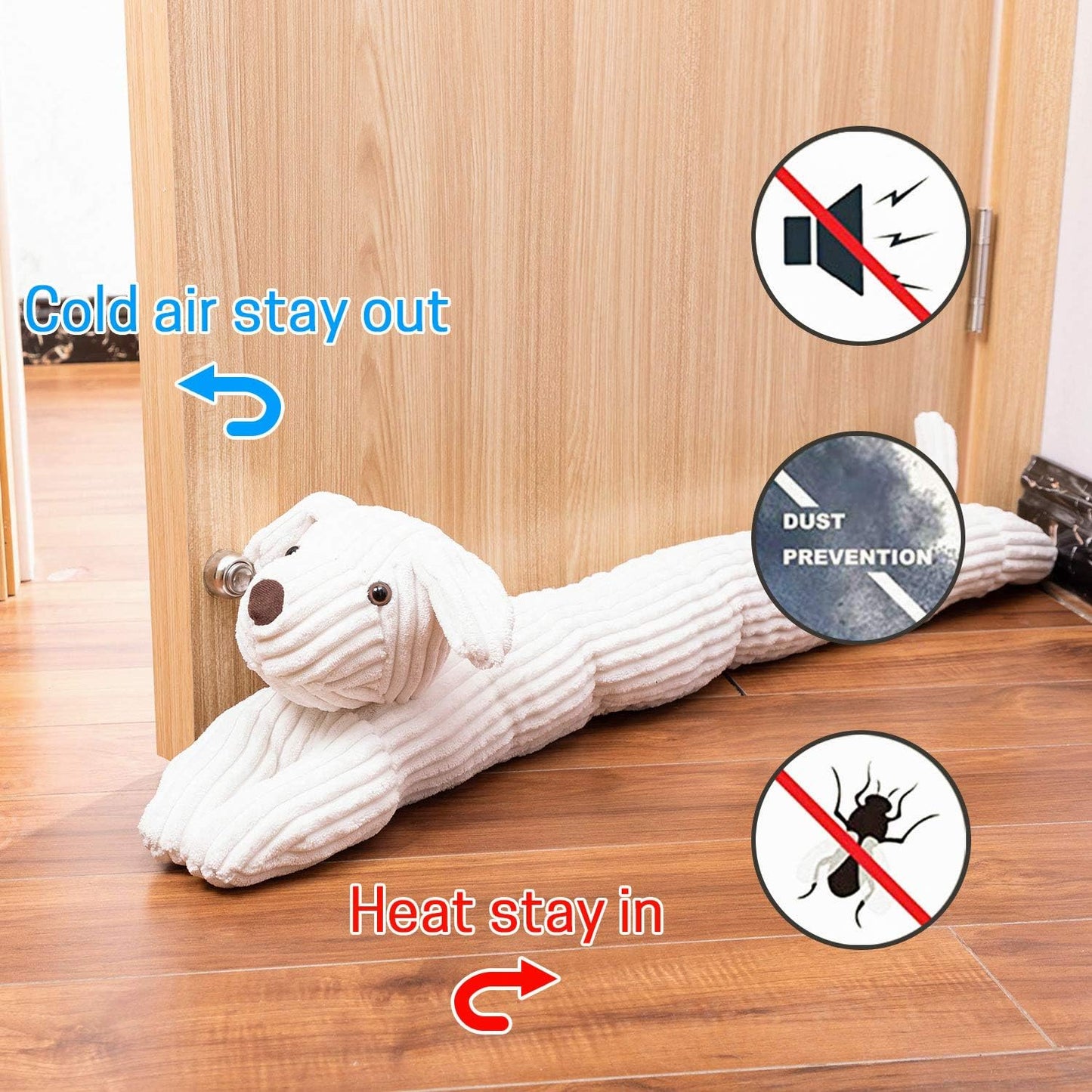 SWISSELITE 36 Inch Under Door Stopper, Decorative Door Noise Blocker | Weighted 3.2 Pounds Animal Air Draft Stopper Soundproof Energy Saver for Door & Window