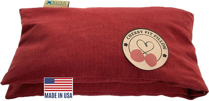 KOYA Naturals Neck Heating Pad Microwavable - Cherry Pit/Stone/Seed Pillow Heat Pack for Neck, Muscles, Joints, Stomach Pain, Menstrual Cramps - Warm Compress Wrap - Moist Heat Therapy (Henna Red)