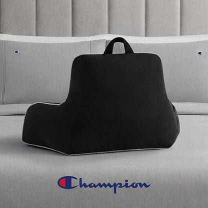 Champion Faux Wool Bedrest Pillow, 100% Polyester Cover and Fill, Spot Clean Only, Navy Blue, 29" x 24.5" x 10.5"