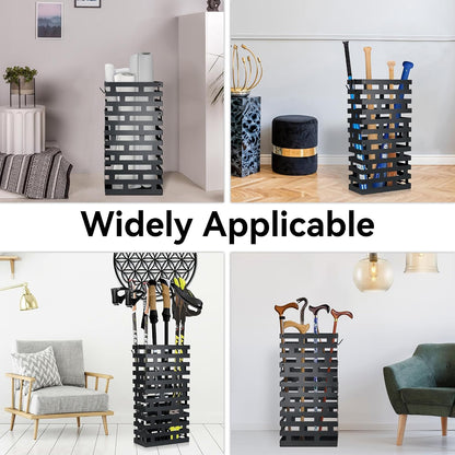 Invech 23 Inch Umbrella Holder for Indoor Entryway, Large Metal Umbrella Stand with Removable Water Tray and Hooks, Umbrella Rack Storage for Home, Office, Hotel