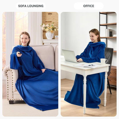 IFNOW Fleece Wearable Blanket with Sleeves, Oversized Snuggle Robe