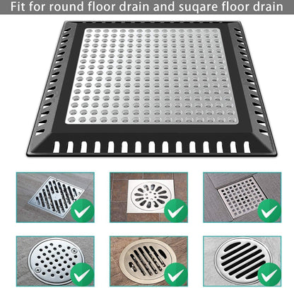 Aojuxix Shower Drain Hair Catcher/Drain Strainer/Shower Drain Cover | Stainless Steel and Silicone Hair Trap for Bathroom Floor Drain (Patented Product)