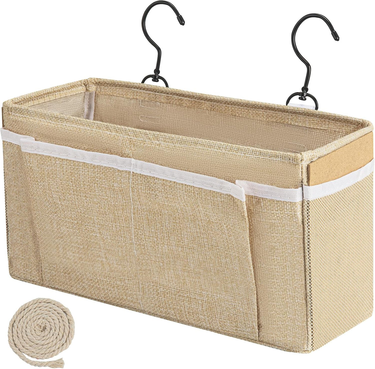Bedside Caddy, bedside organizer, Hanging Organizers (Beige)