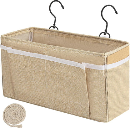 Bedside Caddy, bedside organizer, Hanging Organizers (Beige)