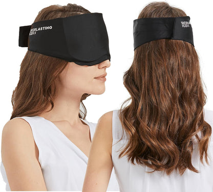 Cooling Eye Mask for Puffiness - Gel Eye Mask Reusable - Eye Ice Pack for Migraines, Sinus Pain, Sore Eyes & Face Ice Pack Therapy - with Adjustable Strap