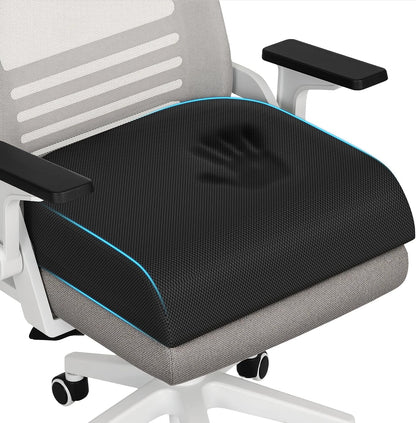 TranquilRelax Memory Foam Seat Cushion for Office Chair, 3-Inch, Black