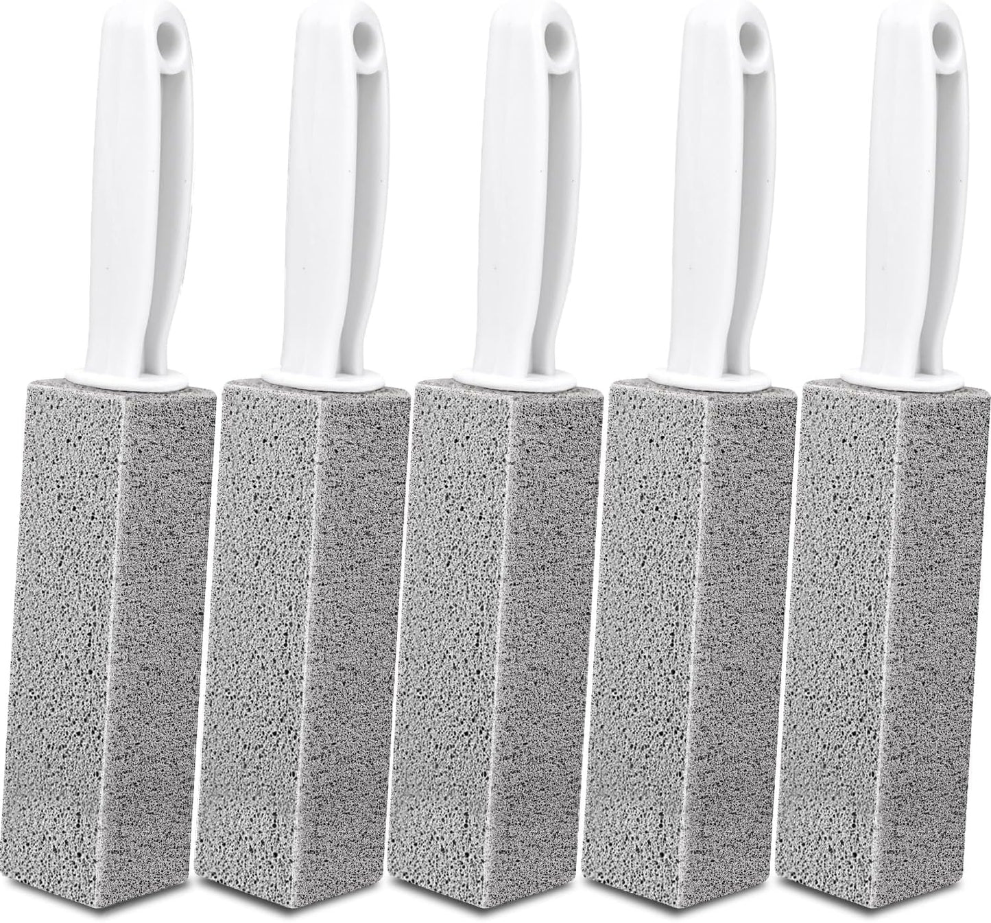 5 Pack Pumice Stone for Cleaning, Pumie Scouring Stick with Handle, Pumice Stone Toilet Bowl Cleaner, Hard Water Stain Remover for Toilet, Bathroom, Kitchen Sink, Grill