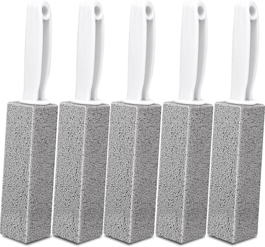 5 Pack Pumice Stone for Cleaning, Pumie Scouring Stick with Handle, Pumice Stone Toilet Bowl Cleaner, Hard Water Stain Remover for Toilet, Bathroom, Kitchen Sink, Grill