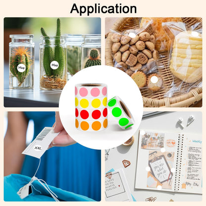 1/2 Inch Round Sticker,4 Rolls 2000Pcs Small Dot Stickers Color-Code Dots | Red+Yellow+Blue+Green 1.3cm Small Stickers Round Color Coding Circle Dots Stickers, Roll Dot Sticker Label for Office Home