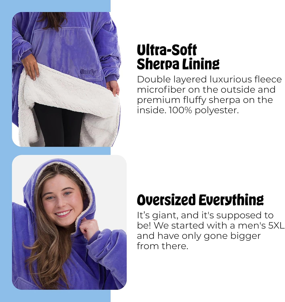 THE COMFY Original | Shark Tank | Patented | Sherpa Wearable Blanket Hoodie
