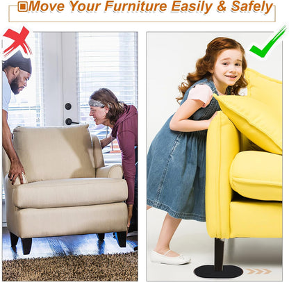 Furniture Sliders for Carpet 16 PCS - 3 1/2" | Heavy Duty Furniture Movers Sliders, Reusable Moving Pads, Easily and Safely Move Any Item, Floor Protection