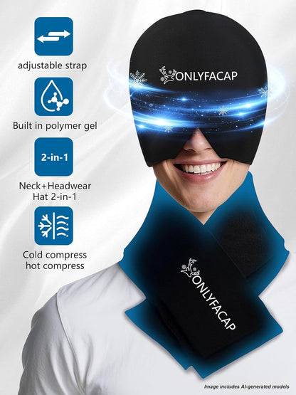 Flexible Neck Ice Pack Wrap,Gel Cold Therapy for Pain Relief | reusable,cool ice silk,stays cold 20 to 30 mins,dual hot & cold,hands-free, Ideas for tech neck, office workers and injuries