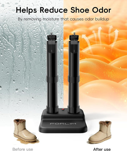 FORLIM Boot Dryer for Work Boots, Silent Shoe Dryers for Sneakers & Gloves | Energy-Saving Low Heat, No Fan Noise, 18.9 in Tall Tubes, One-Click Control, Workers, Hikers, Athletes, Dorms, Cabins