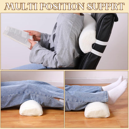 Sintuff Recliner Leg Rest Cushion Sofa Footrest Pillow with Cover Half Moon Bolster Pillow Under Knee Pillow for Sleeping On Back Alleviating Pain, 19.7 x 8 x 3.5 Inch (Coffee)