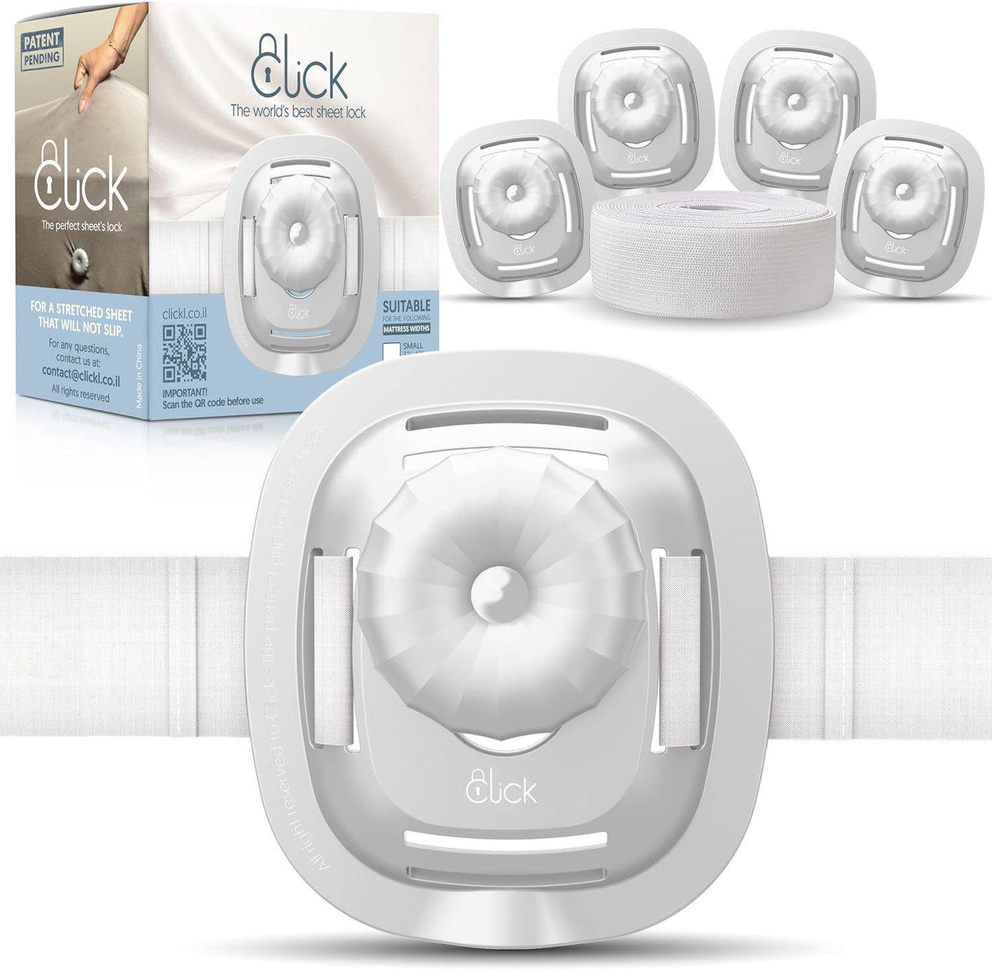 Click Bed Clips to Hold Sheets - Sheet Clips & Straps Keep Sheets in Place Firm & Tight on Single and Twin Bed, Heavy Duty Sheets Holders & Mattress Clips to Keep Sheets on Single & Twin Beds