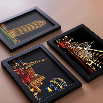 12-Sheet Rainbow Scratch Art Set with Tools, World Landmark Postcard Kit | Rainbow scratch paper and scratch cards with landmark views for a screen-free craft; finish each postcard to send or display