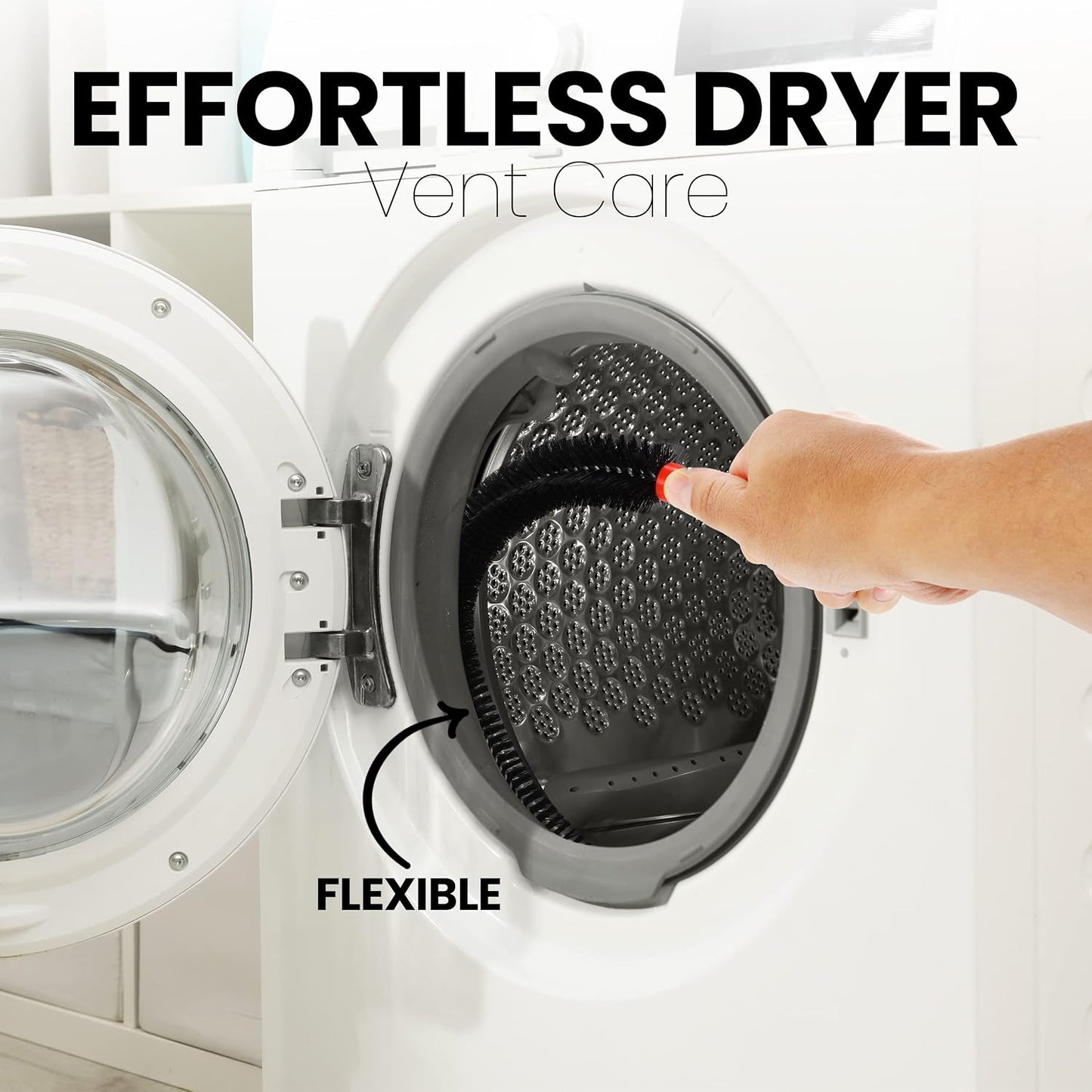 Dryer Vent Cleaner Lint Brush, Long Flexible Refrigerator Coil Cleaning Brush, 26 Inch,Black,Large (Pack of 1),1295