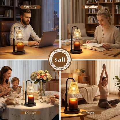 Glimra Candle Warmer Lamp, Candle Warmer Lamp with Timer, Dimmable | for Jar Candles Candle Warmer Birthday Gifts,for Mom Women Friend Sister,Office Apartment Dorm Room Home Decor Black
