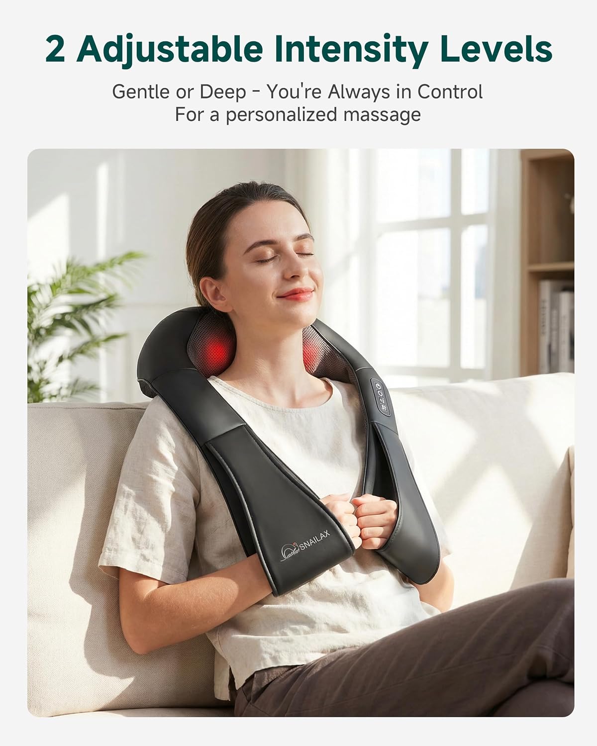 Shiatsu Neck & Shoulder Massager with Heat, Deep Tissue Back Massager