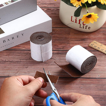 Shappy 2 Pcs Felt Strips with Adhesive Backing Felt Tape Roll Non Slip | 120 x 1 x 0.12 Inch,Linen,Self Adhesive,Cuttable Furniture Pads,for Protecting,Hardwood,Floors,Chairs,Wall