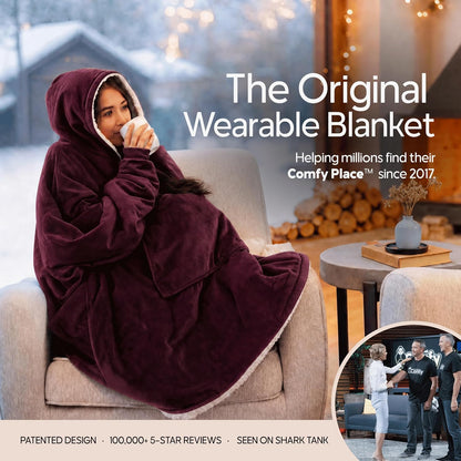 THE COMFY Original | Shark Tank | Patented | Sherpa Wearable Blanket Hoodie