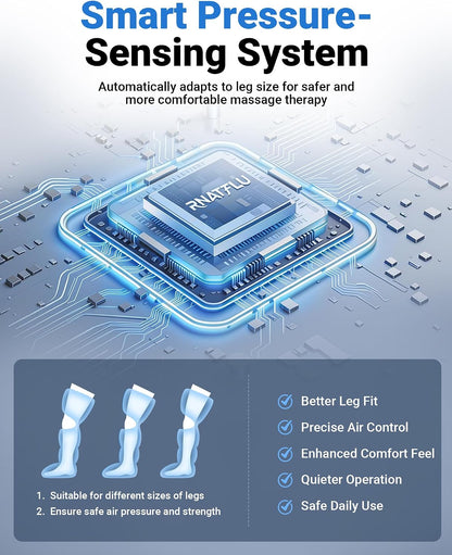 Leg Massager with Heat and Compression for Circulation Pain Relief | Sequential Air Compression Boots with Heated Knee, 9 Intensity , 6 Modes, 3 Heat, Foot Calf Thigh Massage, Pressure Sensor