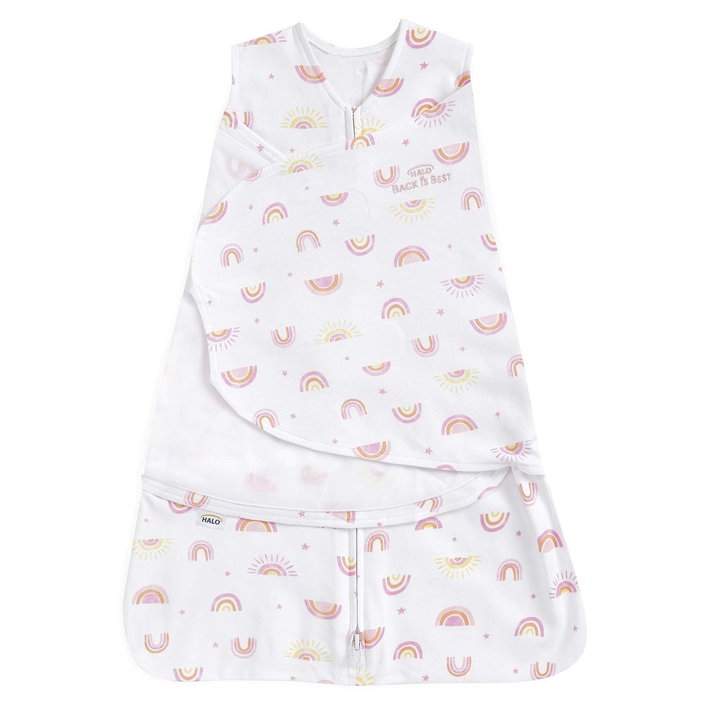 HALO 100% Cotton Sleepsack Swaddle, 3-Way Adjustable Wearable Blanket, TOG 1.5, Pink Floral, Newborn, 0-3 Months - Colors B