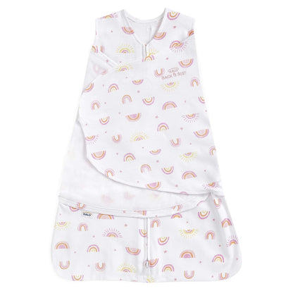 HALO 100% Cotton Sleepsack Swaddle, 3-Way Adjustable Wearable Blanket, TOG 1.5, Pink Floral, Newborn, 0-3 Months - Colors B