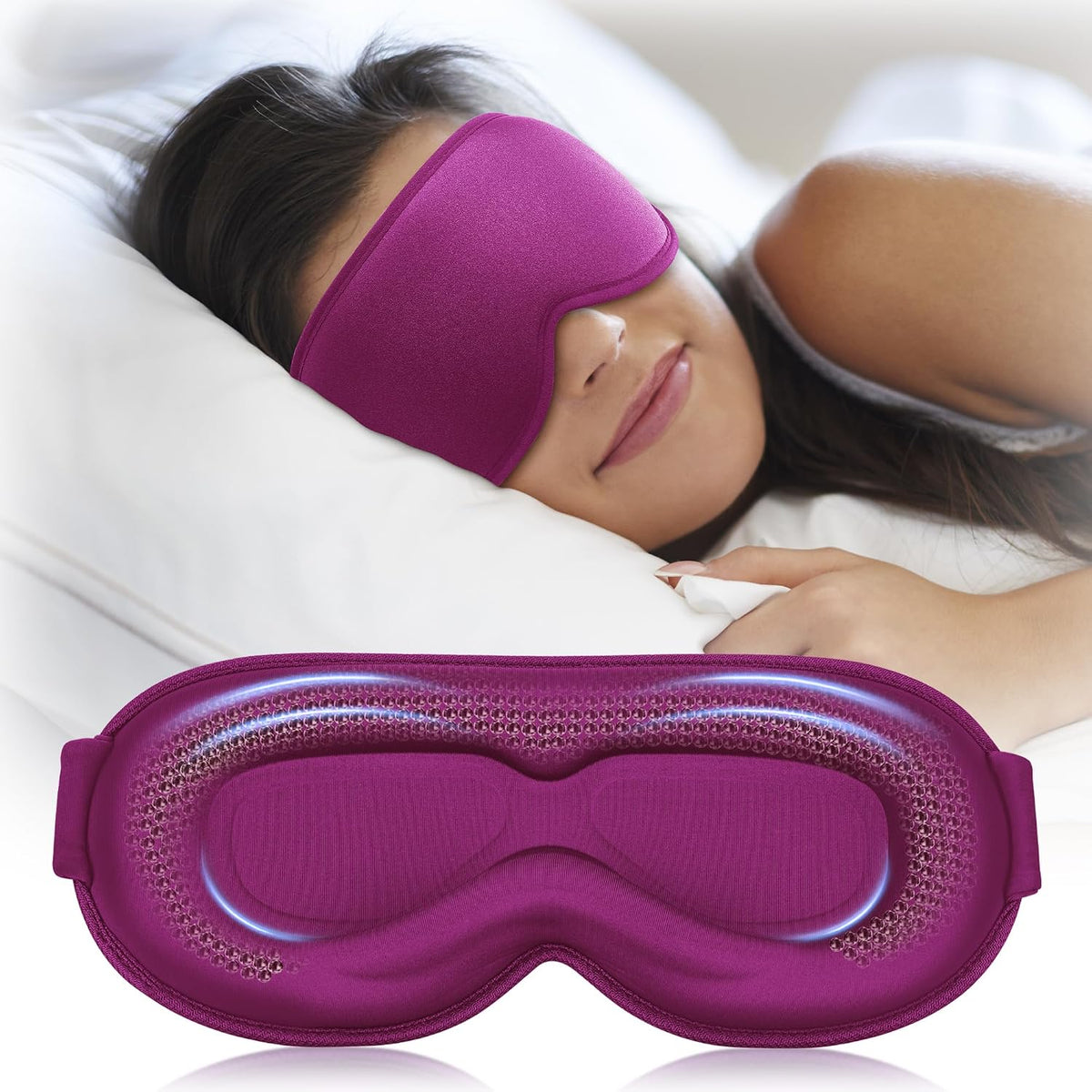 FACEMOON 3D Blackout Weighted Sleep Mask, Airplane Travel & Nurse Essential