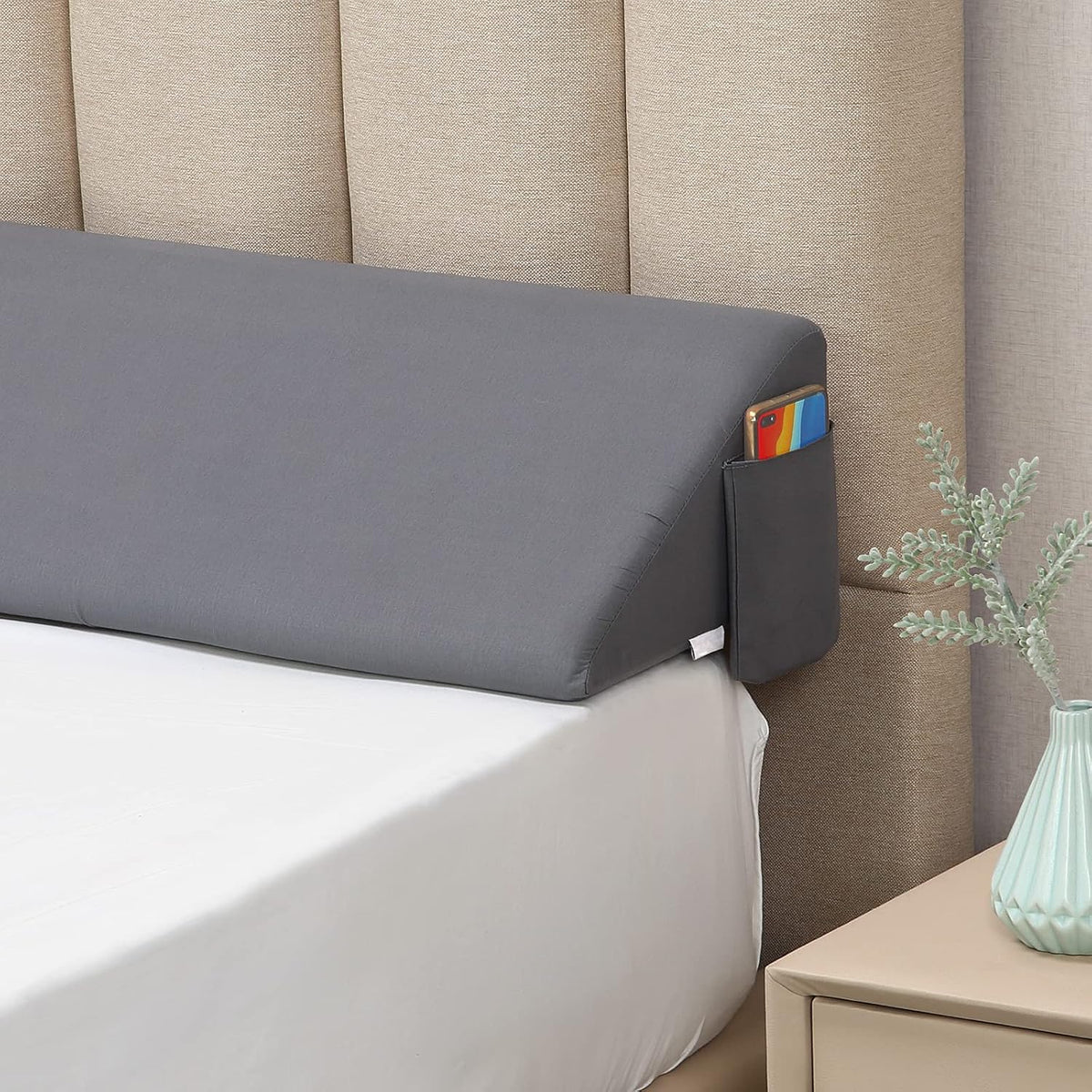 Vekkia Bed Wedge Pillow for Headboard Gap,Bed Gap Filler(0-6") King