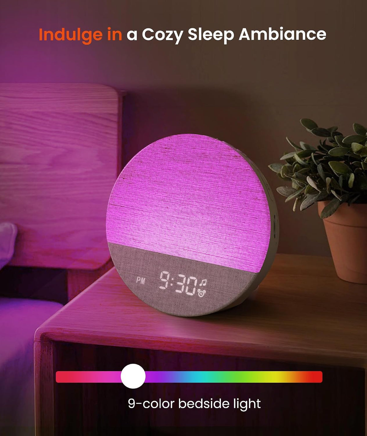 Dreamegg Sunrise 1 - Sunrise Alarm Clock, Sound Machine for Sleep, Customizable Sleep Routines, Dimmable Night Light, 29 Soothing Sounds, White Noise Machine, Wake Up Light for Bedrooms(Blue)