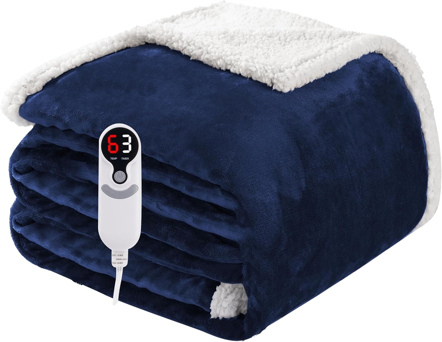 Soypipo Electric Heated Throw Blanket 50"x60", Faux Fur Plush with 4 Heat Settings & 2/4/8/10H Auto Shut-Off, Overheat Protection, Machine Washable, for Office & Chair, Dark Grey