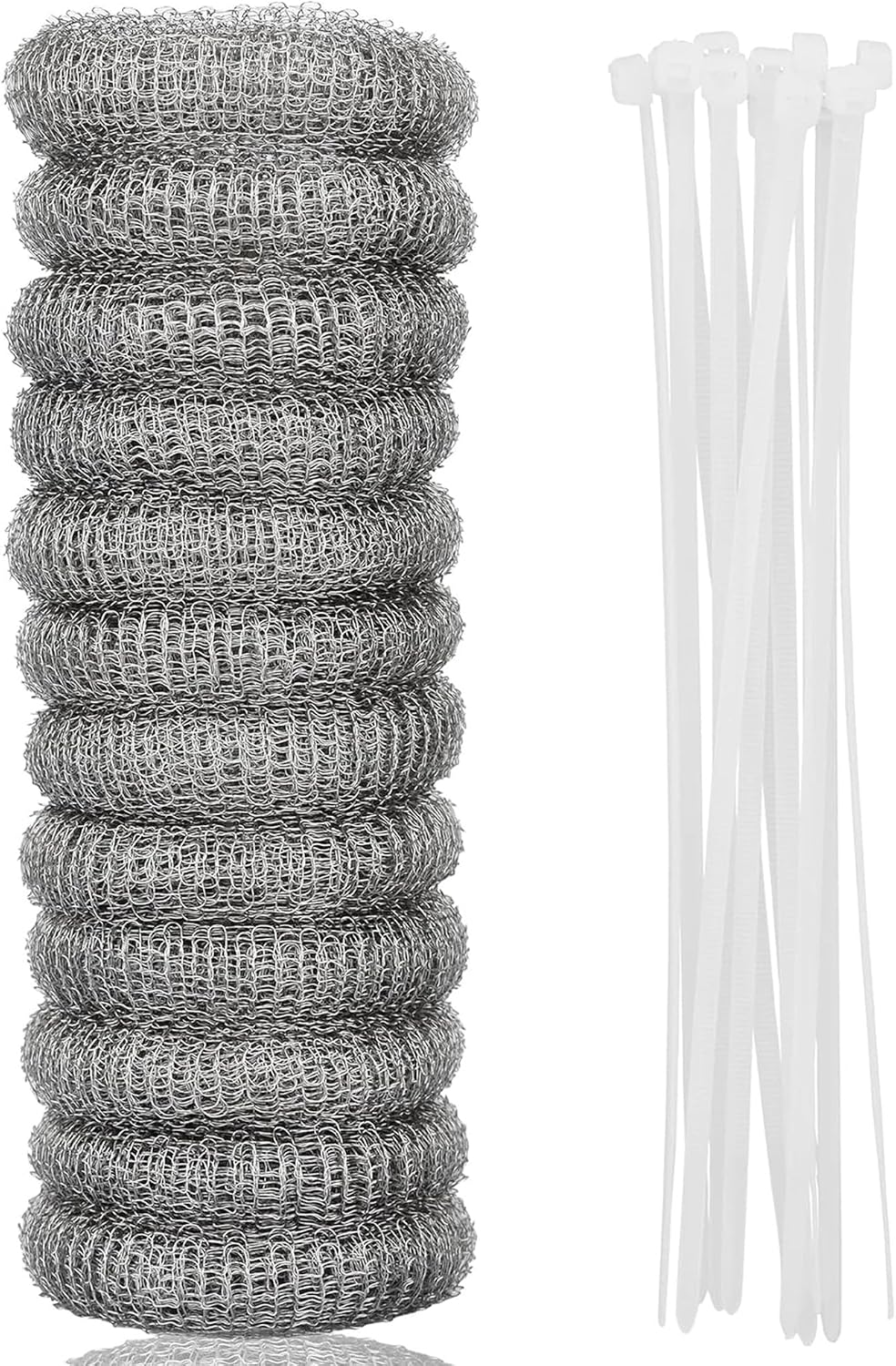 Stainless Steel Washing Machine Lint Snare Traps, 12 PCS Washer Hose Lint Traps with 12 PCS Cable Ties, Laundry Mesh Washer Sink Drain Hose Screen Filter