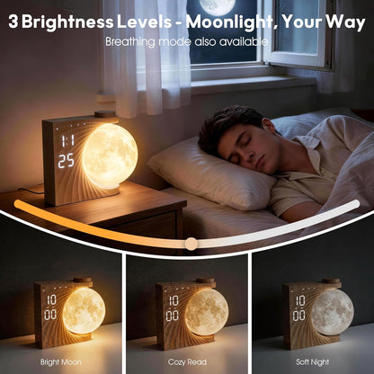 AIRIVO Alarm Clock for Bedrooms, Sunrise Alarm Clock Wake Up Light for Kids Teens, White Noise Sound Machine, Moon Light Dual Alarms for Heavy Sleepers, Night Light Clock for Preppy Room Decor