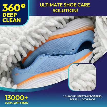 Shoe Washing Bag for Washing Machine, Reusable Shoes Laundry Bag with Zipper Lock, Dual Compartment for Sneakers, Trainers & Kids Shoes