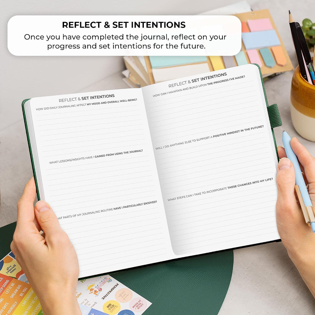 Clever Fox 4 Minute Journal, Guided Daily Habit Tracker Aquamarine