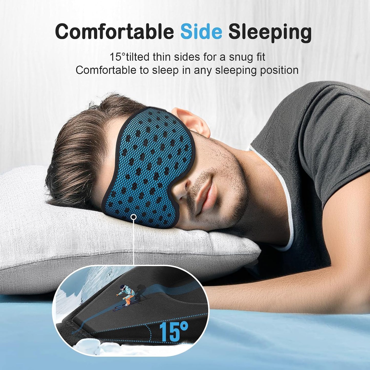 LitBear Breathable Sleep Mask, 3D Eye Mask Sleep for Side Sleepers Women Men