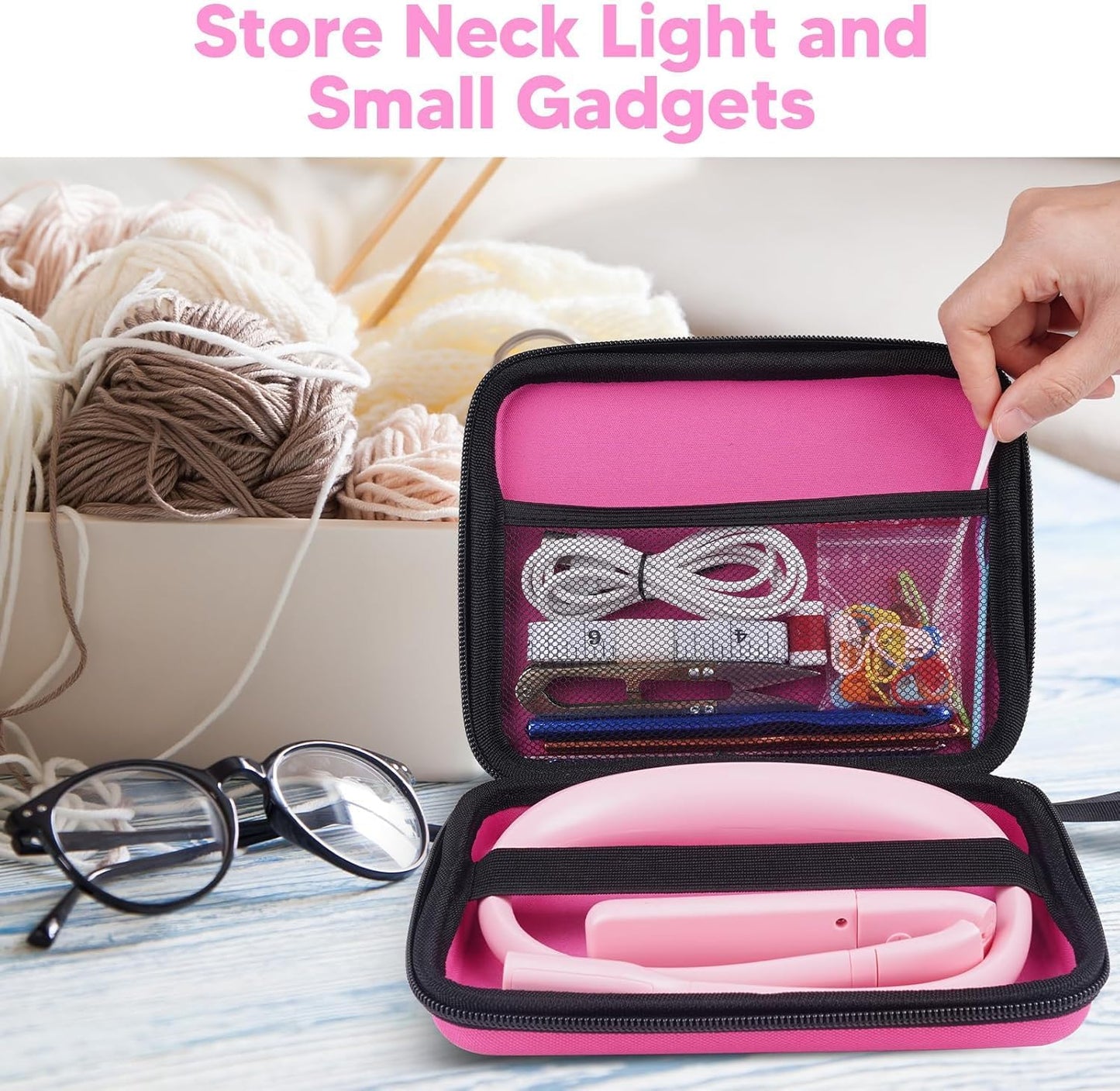 Neck Reading Light Book Lovers Gifts, Rechargeable 80Hrs Eye-friendly 3 Colors & Stepless Dimming Book Light for Reading, Christmas Stocking Stuffers for Men Women Camping Knitting Crochet Accessories