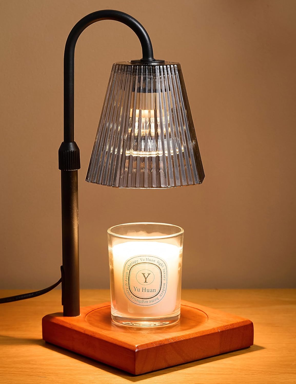 Candle Warmer Lamp Gold, Home Decor, Brithday Gifts for Women Mom | Stepless Brightness Adjustment, 24-Hr Cycle Timer, Adjustable Height for Candles, Includes 2 Bulbs, for Bedroom Living Room