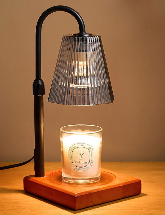 Candle Warmer Lamp Gold, Home Decor, Brithday Gifts for Women Mom | Stepless Brightness Adjustment, 24-Hr Cycle Timer, Adjustable Height for Candles, Includes 2 Bulbs, for Bedroom Living Room