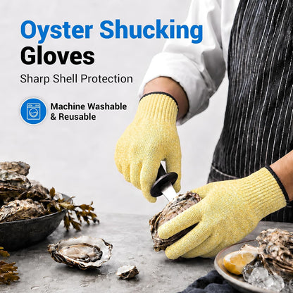 Safe & Savvy Cut Resistant Gloves Food Grade, ANSI A5 Kitchen Safety Gloves for Meat Cutting, Mandoline Slicer, Oyster Shucking, Wood Carving, Fish Fillet & Butcher, Grey (Medium)