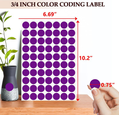 PARLAIM 1050 PCS Color Coding Labels Circle Dot Stickers,10 Color Style Colorful Coding Label Sticker for Office,Student Classroom