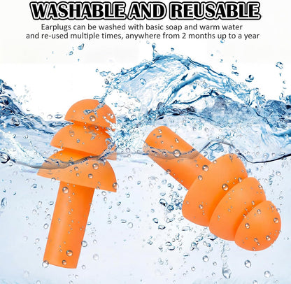 24 Pairs Black Ear Plugs Bulk NRR 29dB Reusable Silicone Ear Plugs with Plastic Cases Soft Foam Plug for Sleeping Noise Cancelling Concerts Shooting Swimming Noise Reduction